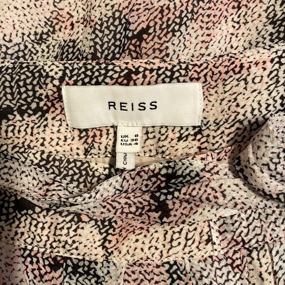 REISS Jonah Abstract Print Tie Waist Skirt In Pink Print - Picture 5 of 6
